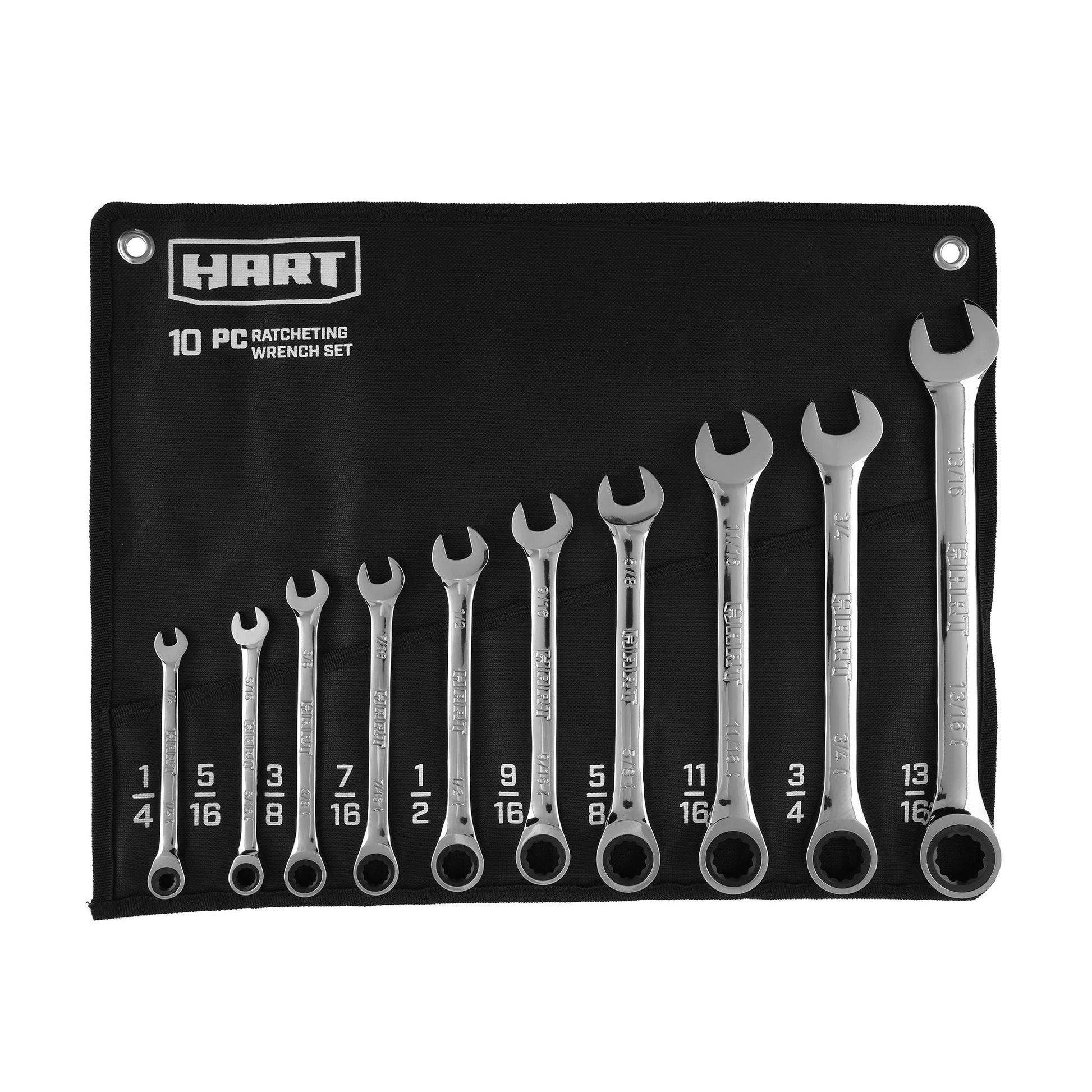 10 PC SAE Ratcheting Wrench Set