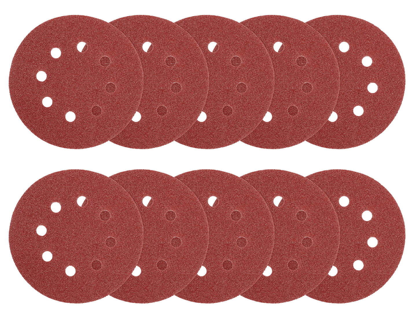 10 Piece 5" Hook & Loop Sanding Discs - 80 Grit