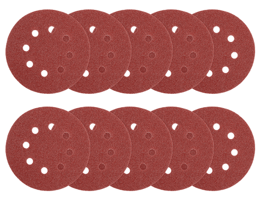 10 Piece 5" Hook & Loop Sanding Discs - 80 Grit
