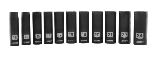 11 PC. 1/2" Metric Drive Deep Impact Sockets