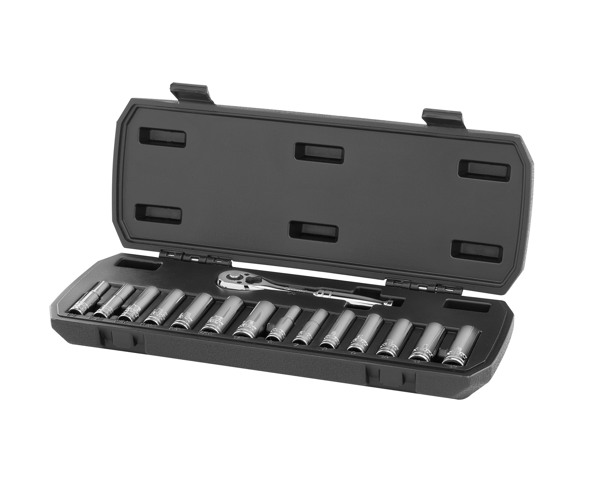 15 PC. 1/4" Drive Deep Socket Set with Rachet