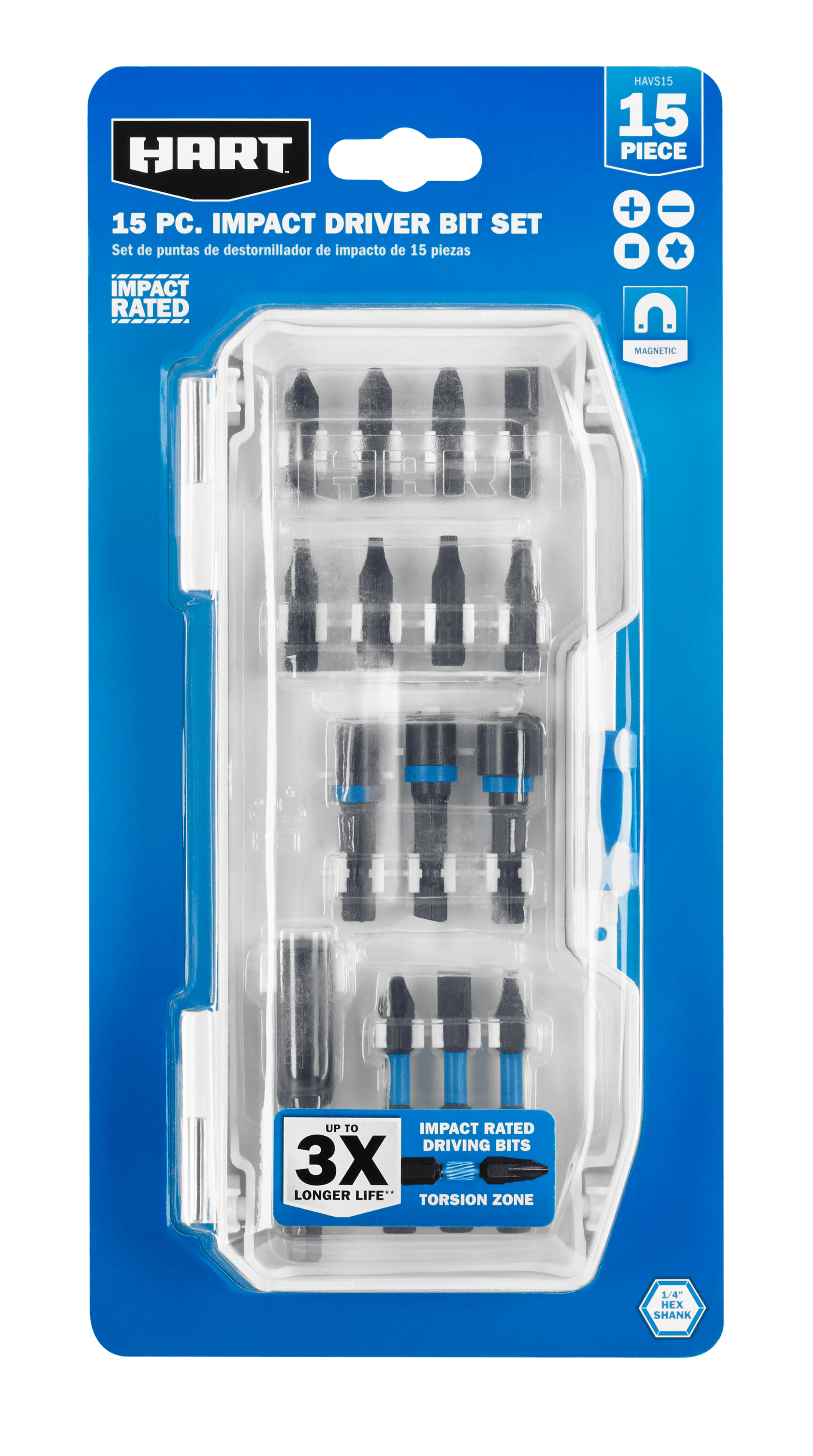 15 PC. Impact Driver Bit Set