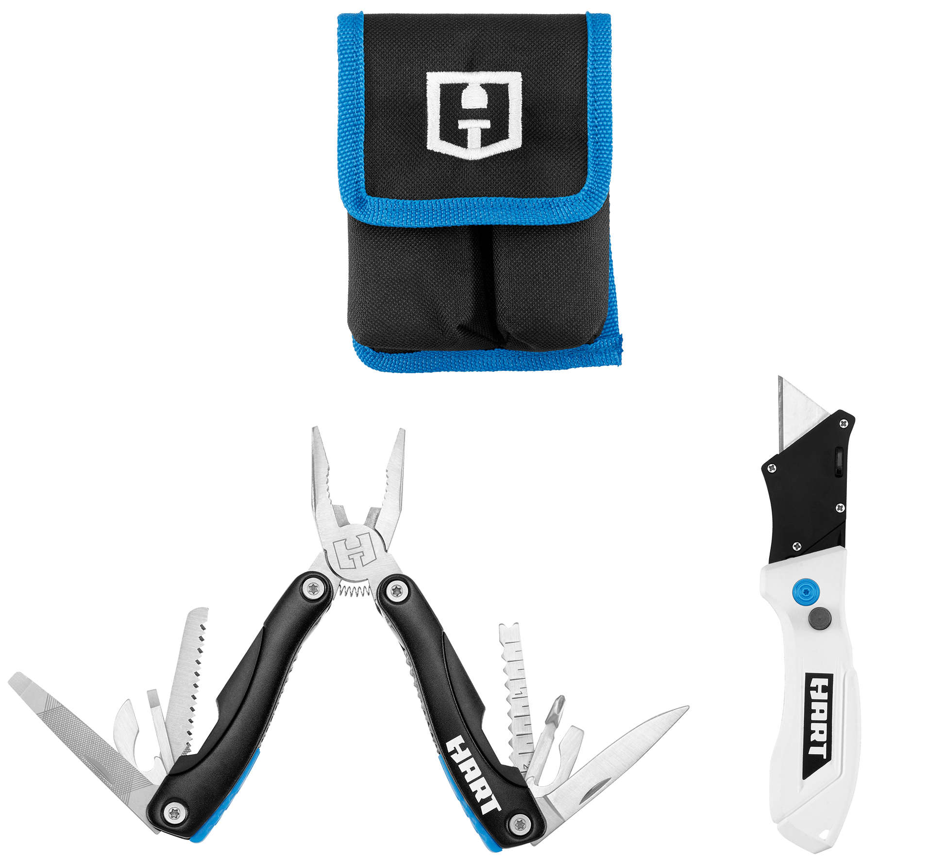 16-IN-1 Multi-Tool & Compact Flip Utility Knife Combo with Storage Pouch