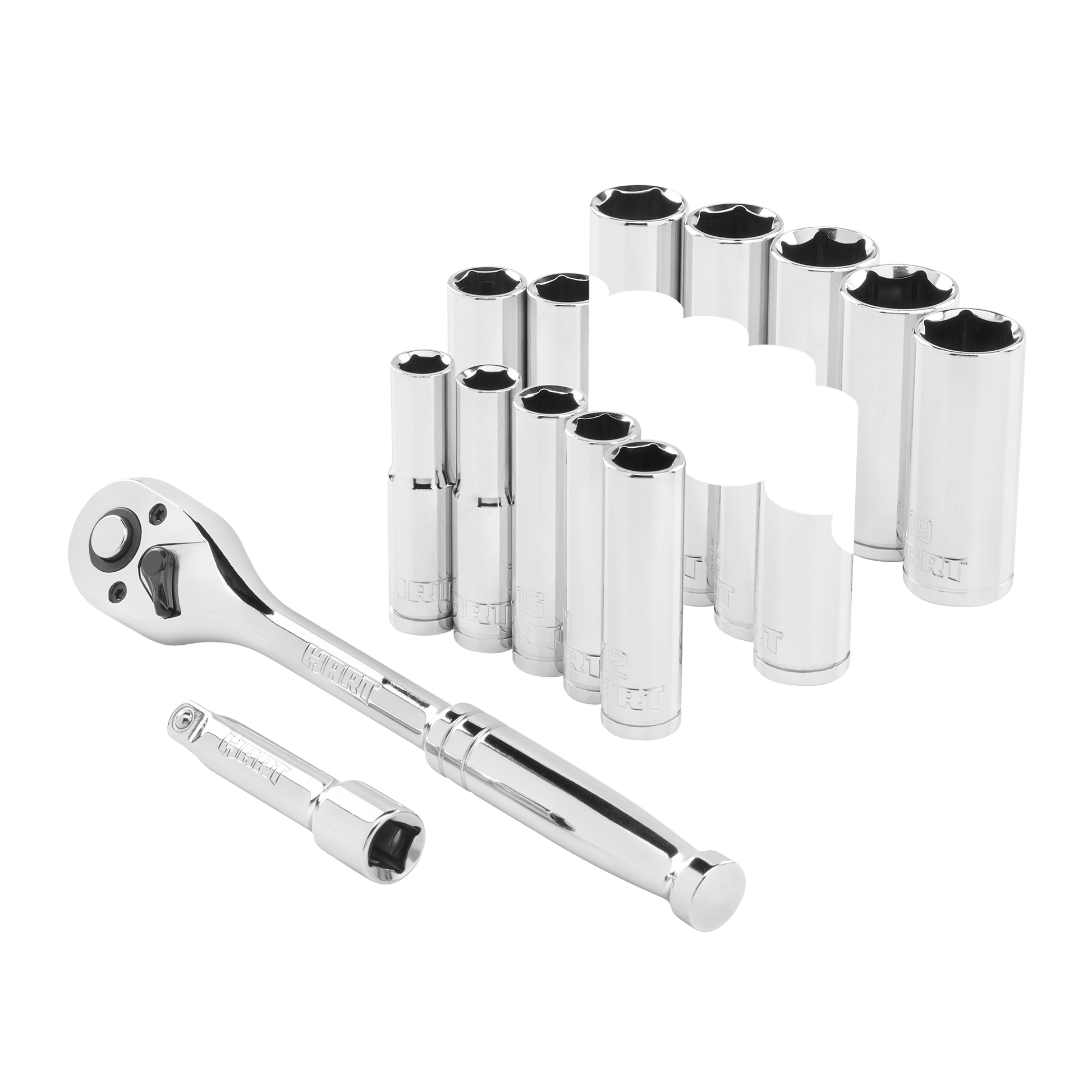 18 PC. 3/8" Deep Drive Socket Set with Ratchet