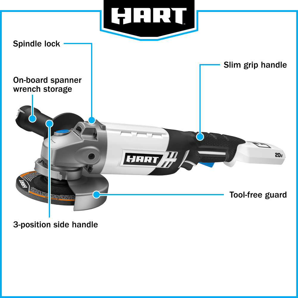 20V 4-1/2" Cordless Angle Grinder (Battery and Charger Not Included)