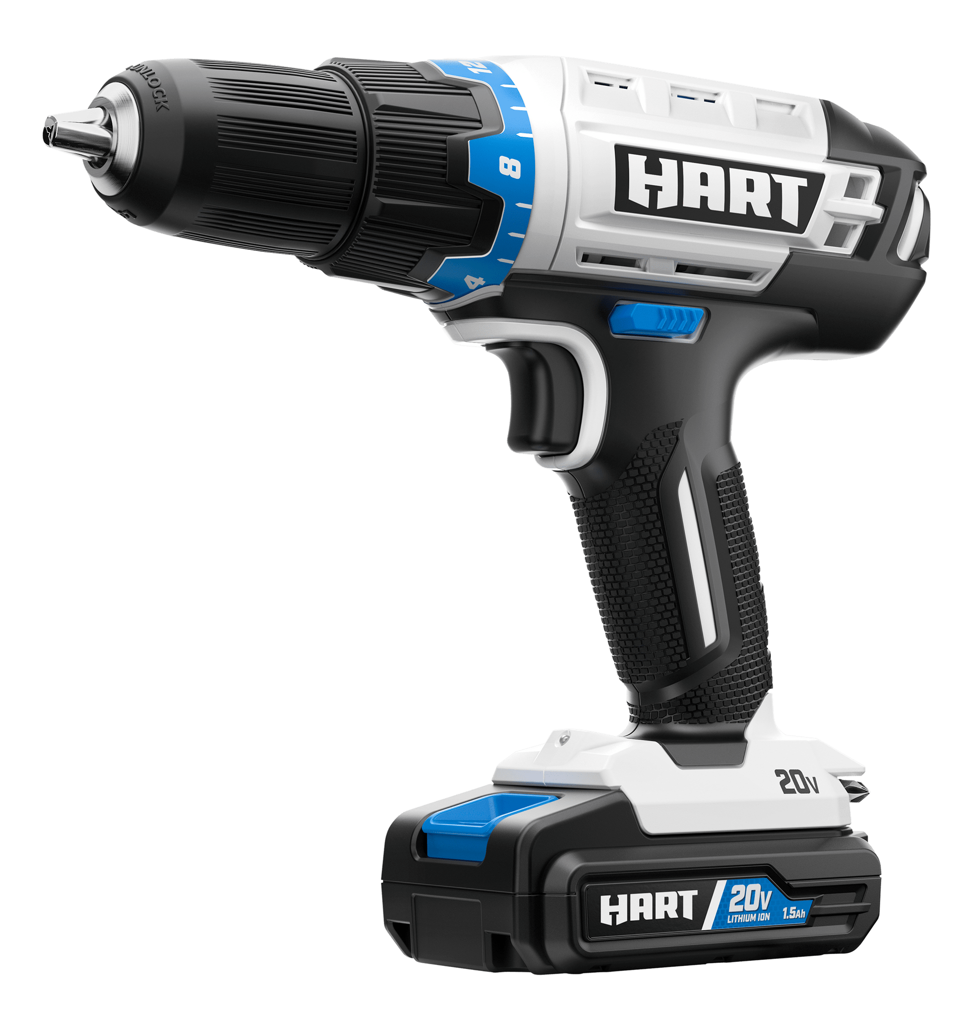 20V 4-Tool Combo Kit (1/2" Drill/Driver, Impact Driver, Reciprocating Saw, LED Light, (2) 1.5Ah Lithium-Ion Batteries)