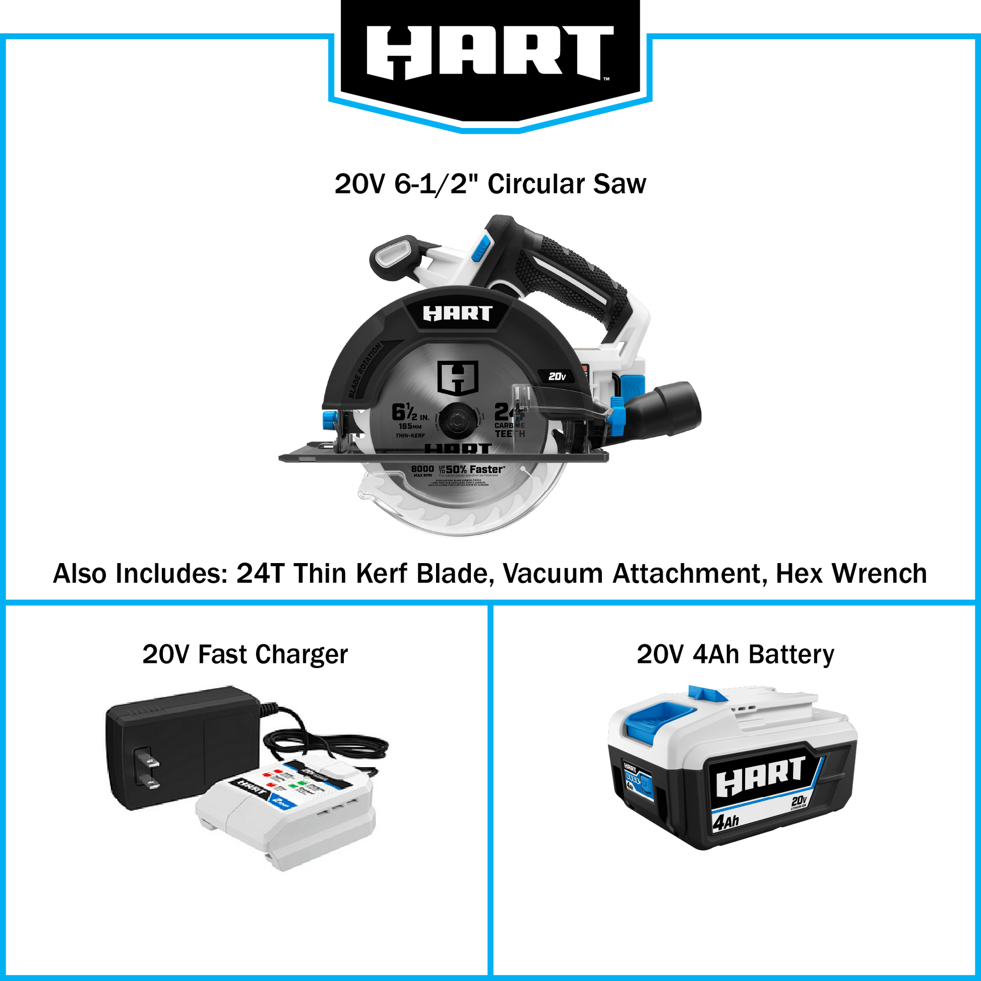 20V 6-1/2" Cordless Circular Saw Kit