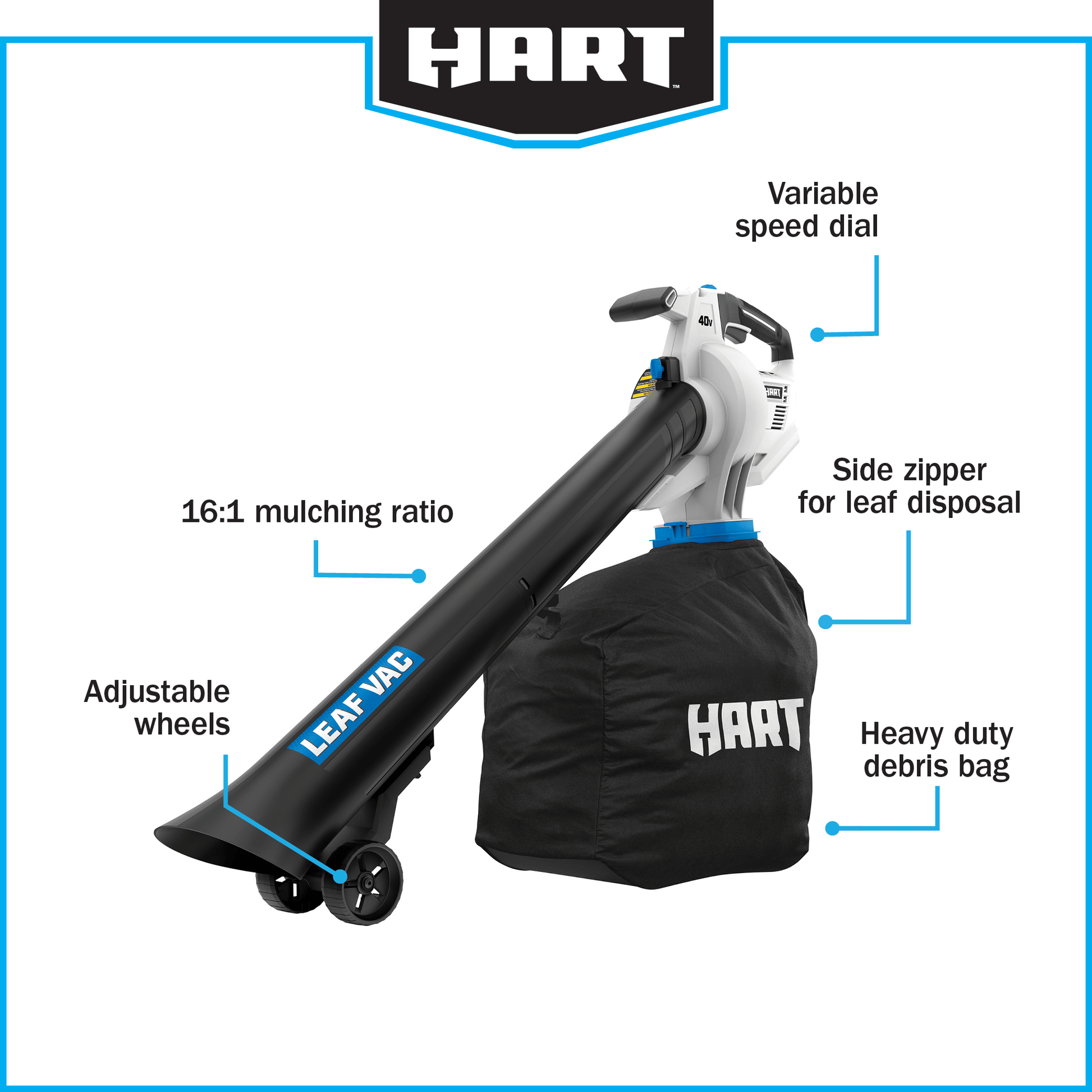 40V Cordless Leaf Vacuum (Battery and Charger Not Included)