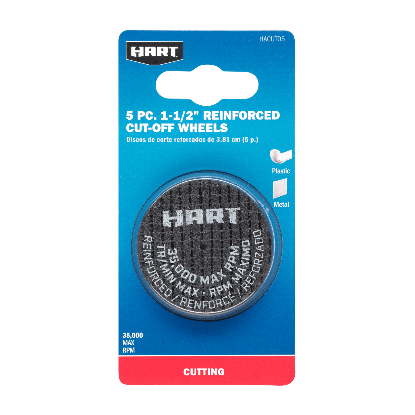 5 PC 1-1/2" Reinforced Cut-Off Wheels