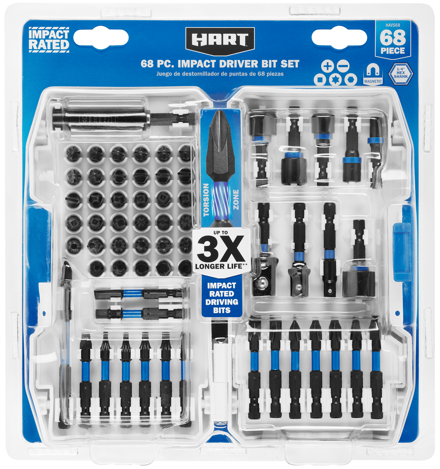 68 PC. Impact Driver Bit Set