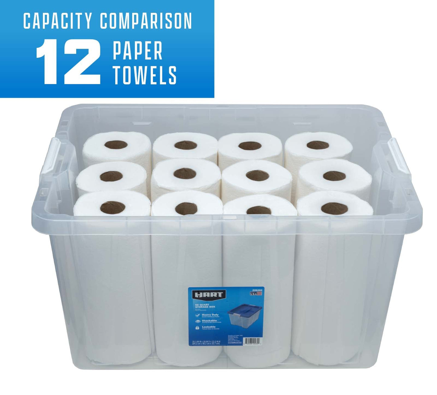 68 Qt Clear Latching Plastic Storage Tote - Set of 4