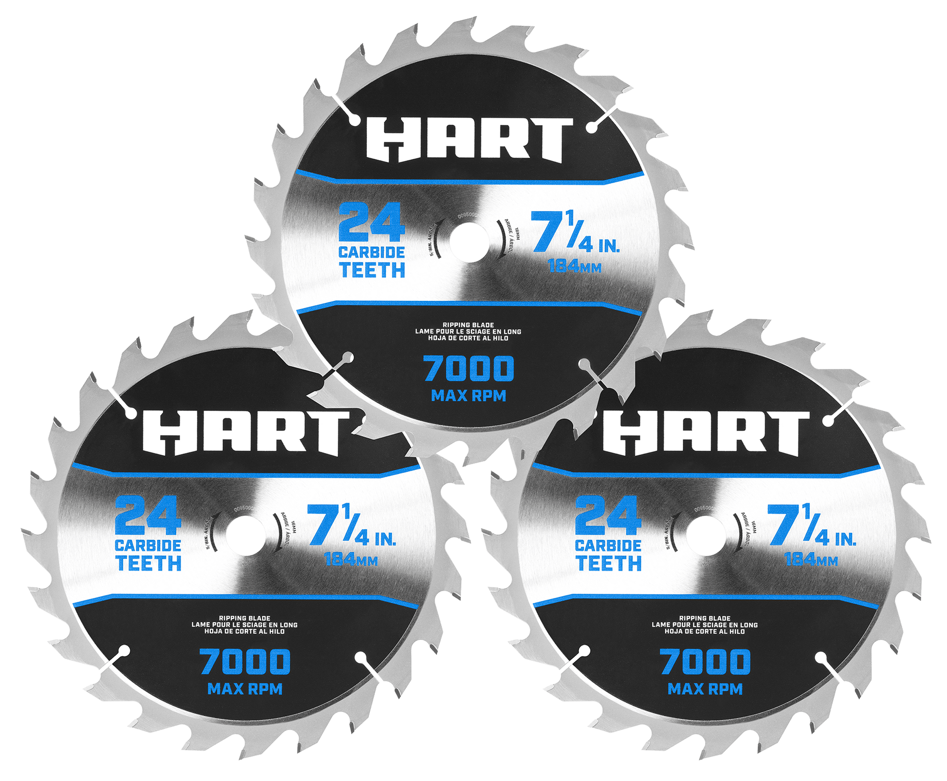 7-1/4" 24T Miter Saw Blades - 3 Pack