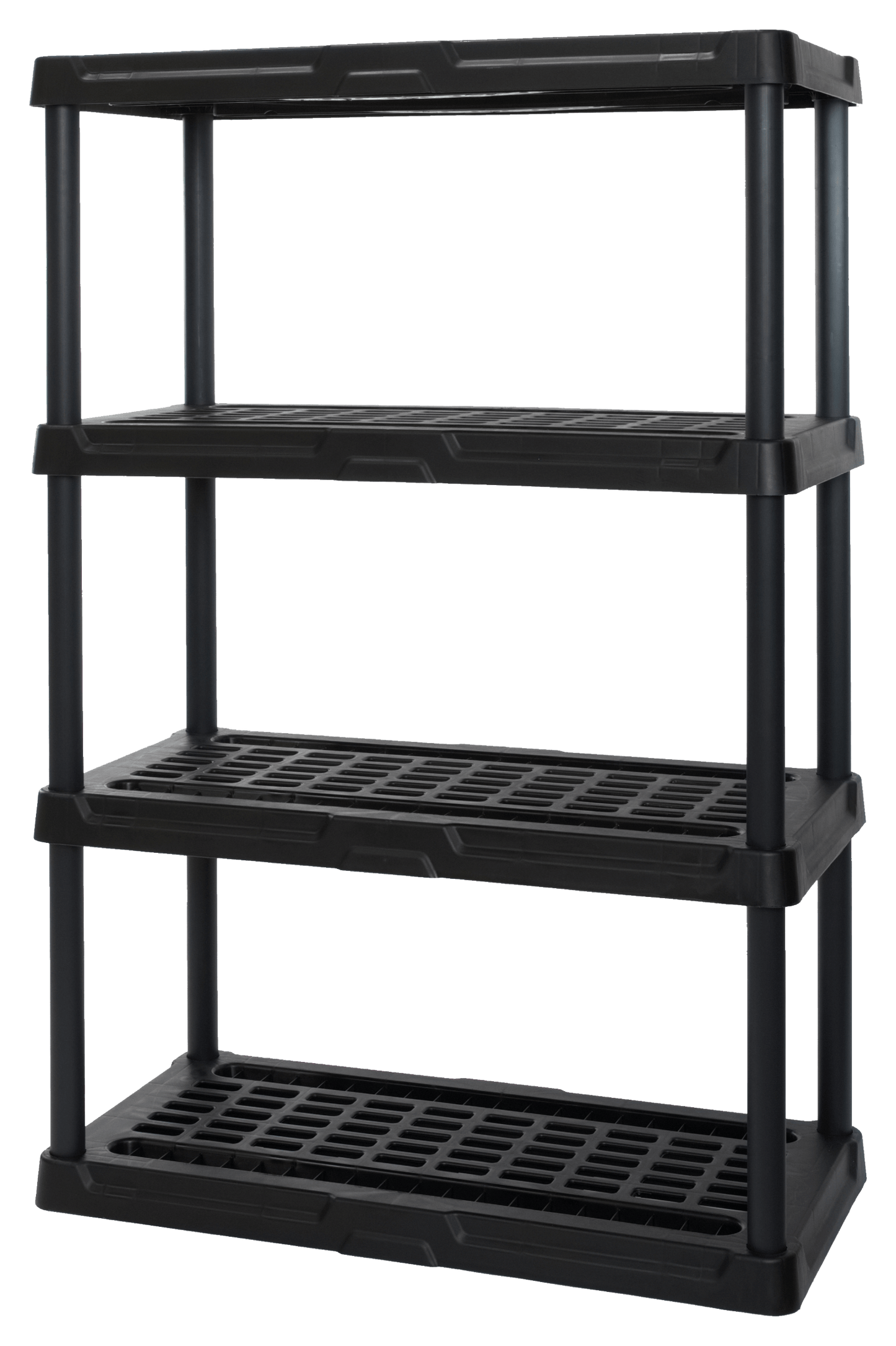 Heavy Duty 4-tier, 600lb Capacity Plastic Ventilated Shelf