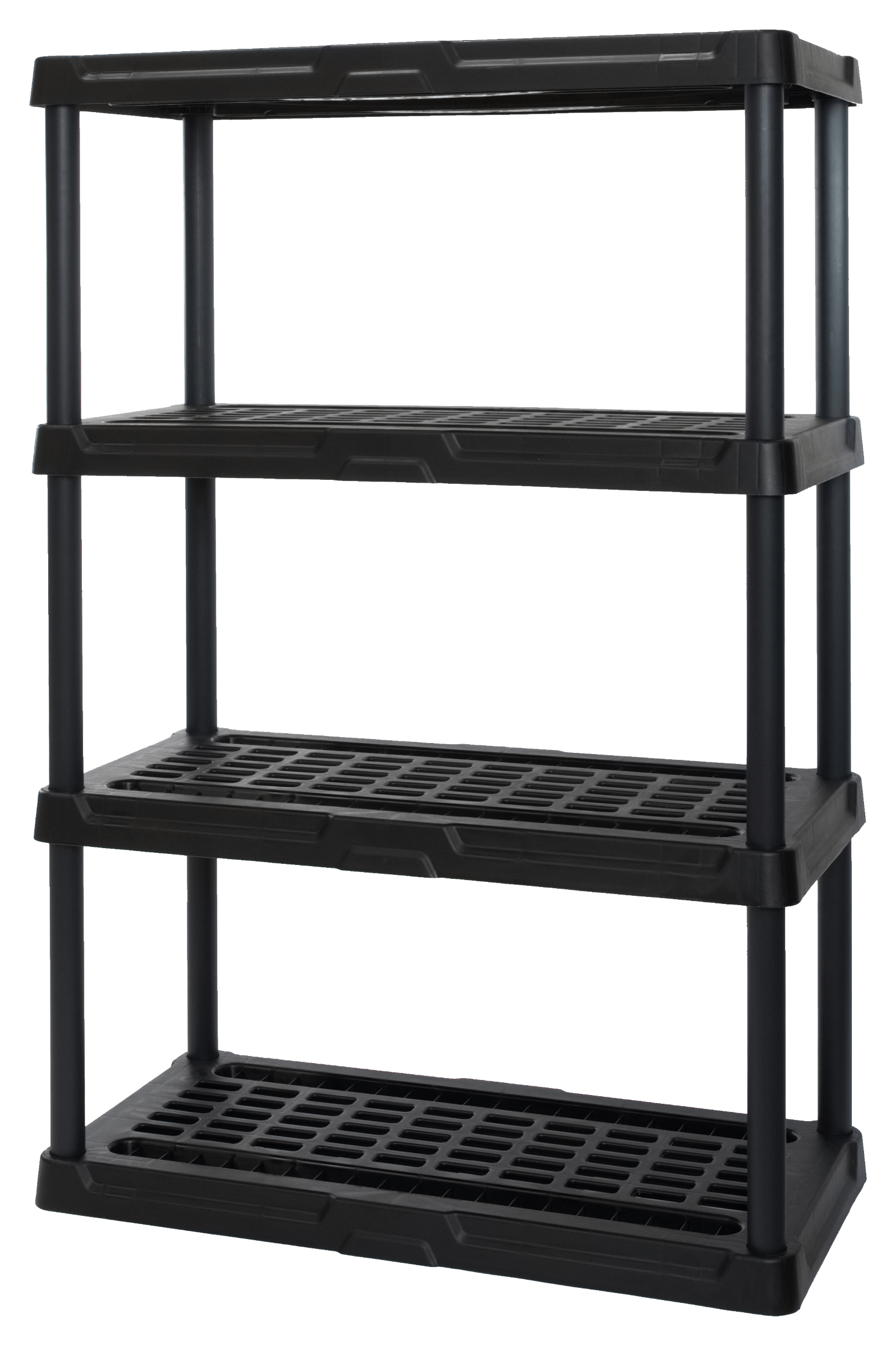 Heavy Duty 4-tier, 600lb Capacity Plastic Ventilated Shelf
