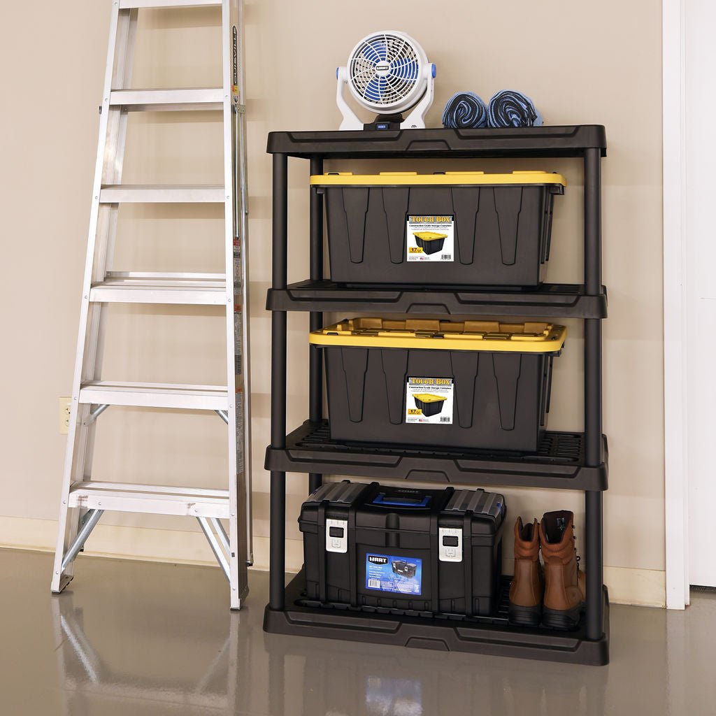 Heavy Duty 4-tier, 600lb Capacity Plastic Ventilated Shelf