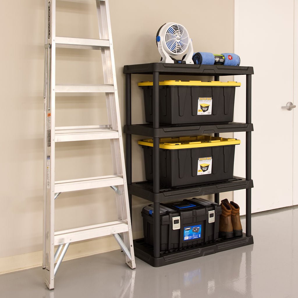 Heavy Duty 4-tier, 600lb Capacity Plastic Ventilated Shelf