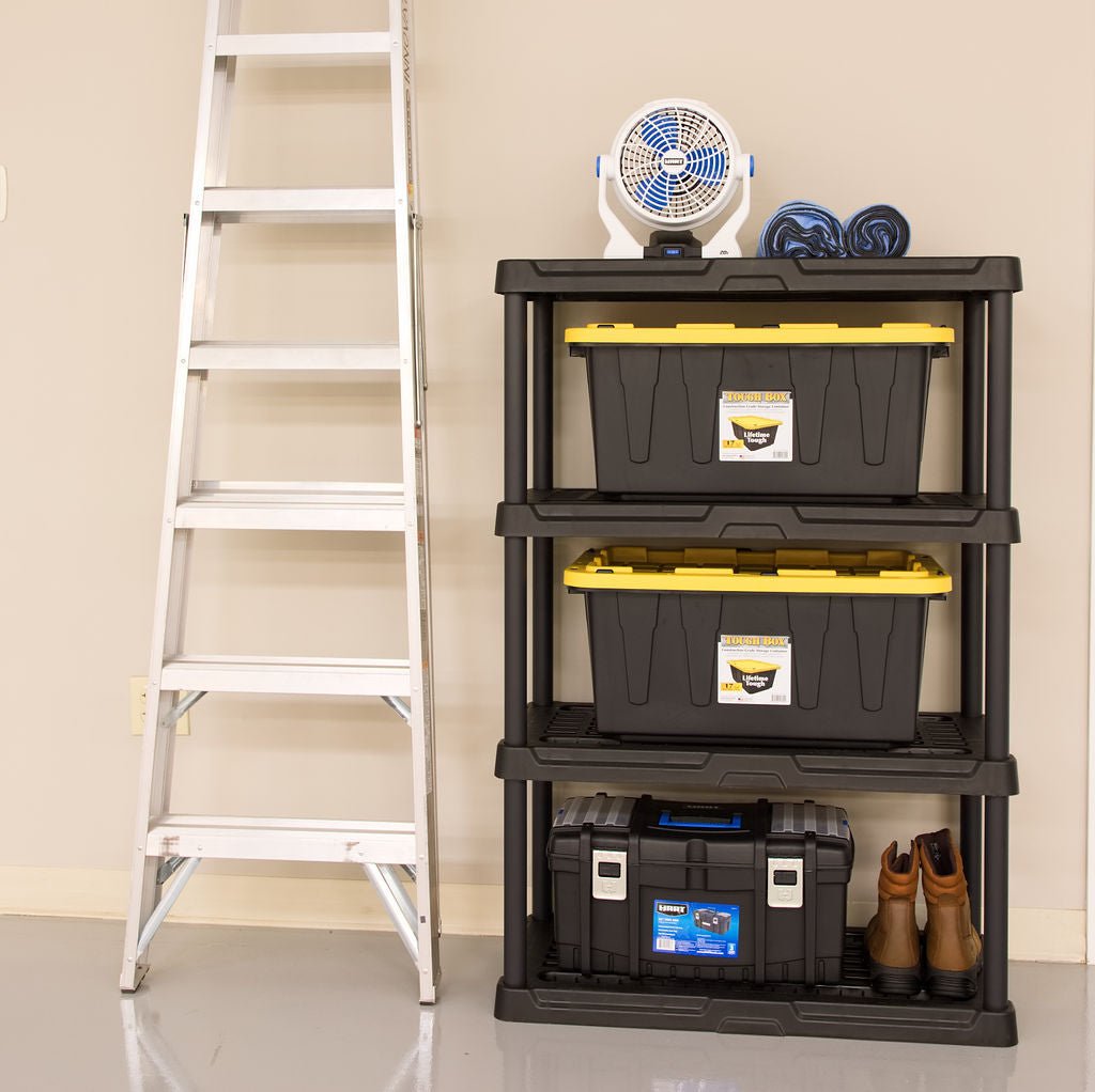 Heavy Duty 4-tier, 600lb Capacity Plastic Ventilated Shelf