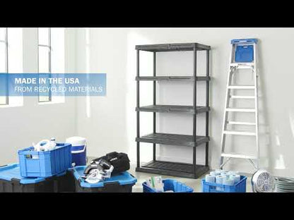 5 Tier 24" x 36" x 72" Heavy-Duty Plastic Ventilated Shelf for Storage & Organization