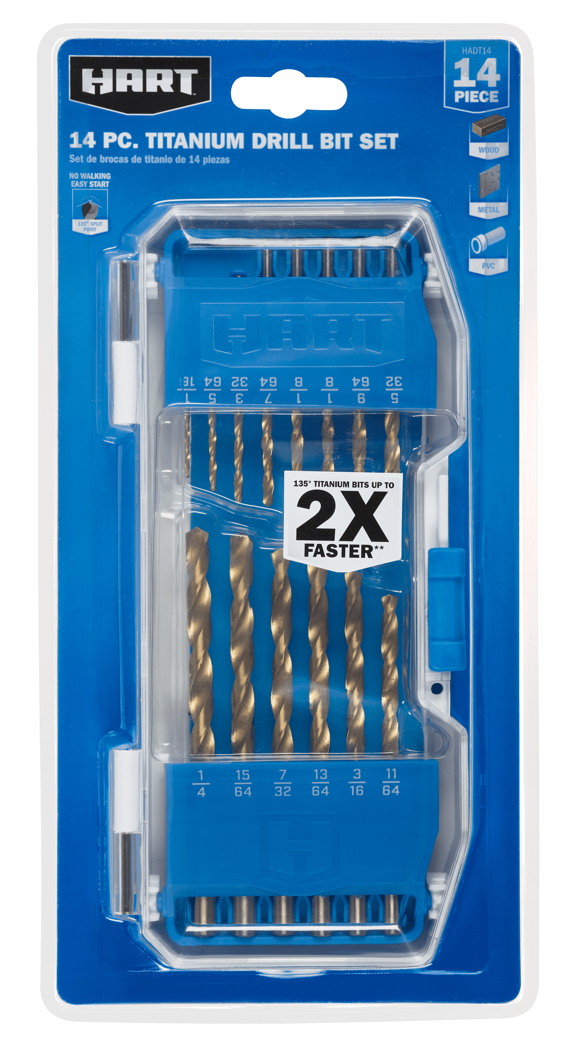 14 PC. Titanium Drill Bit Set