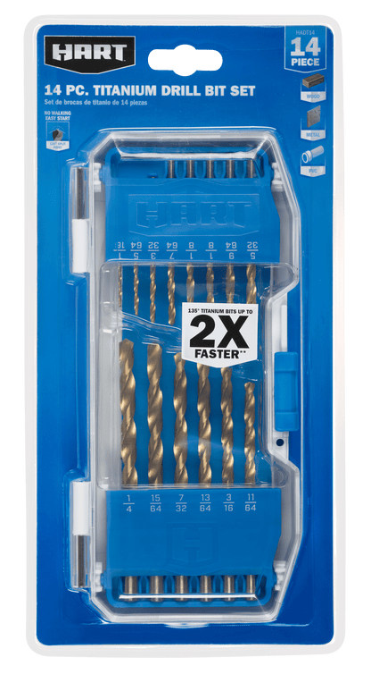 14 PC. Titanium Drill Bit Set