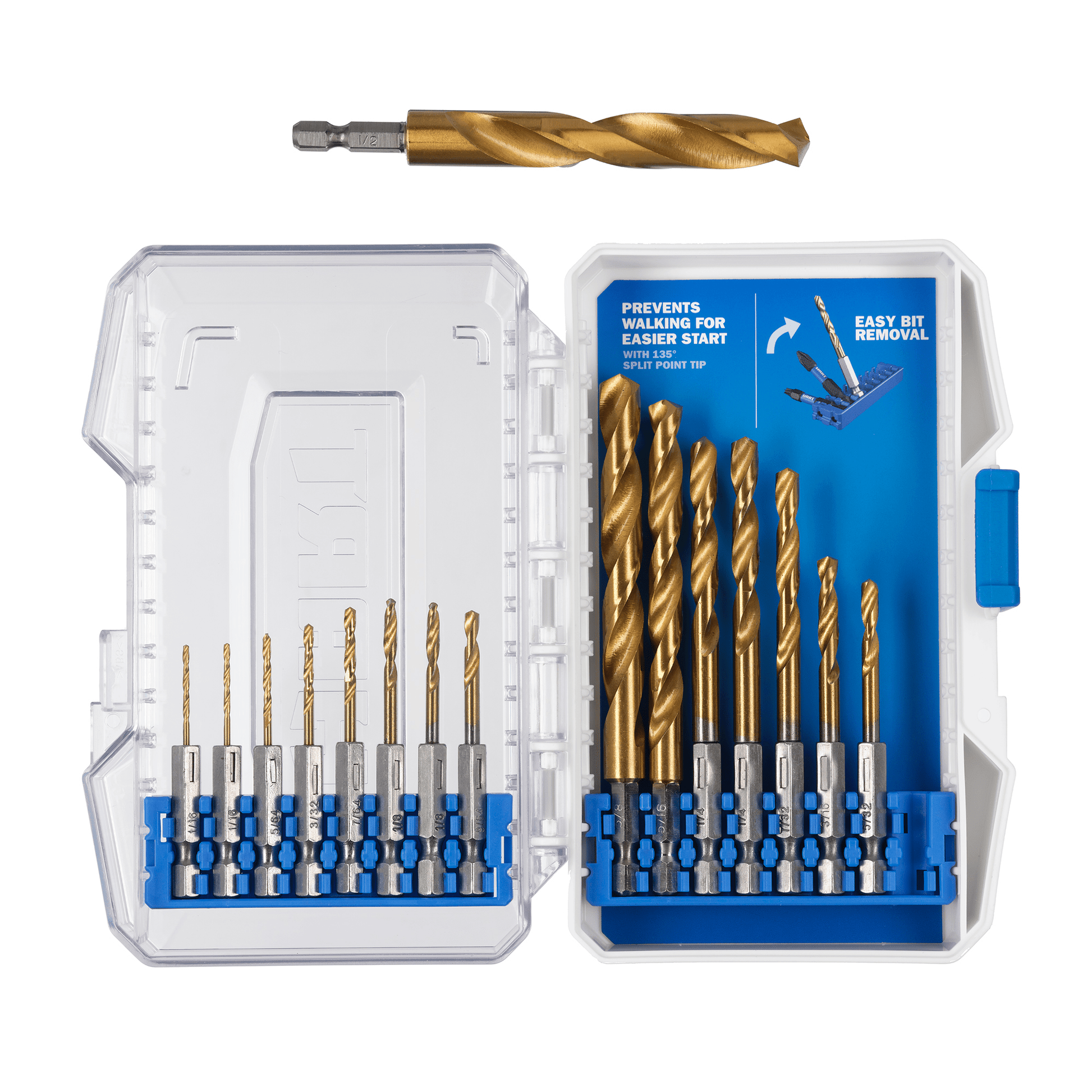 16 PC Titanium Drill Bit Set