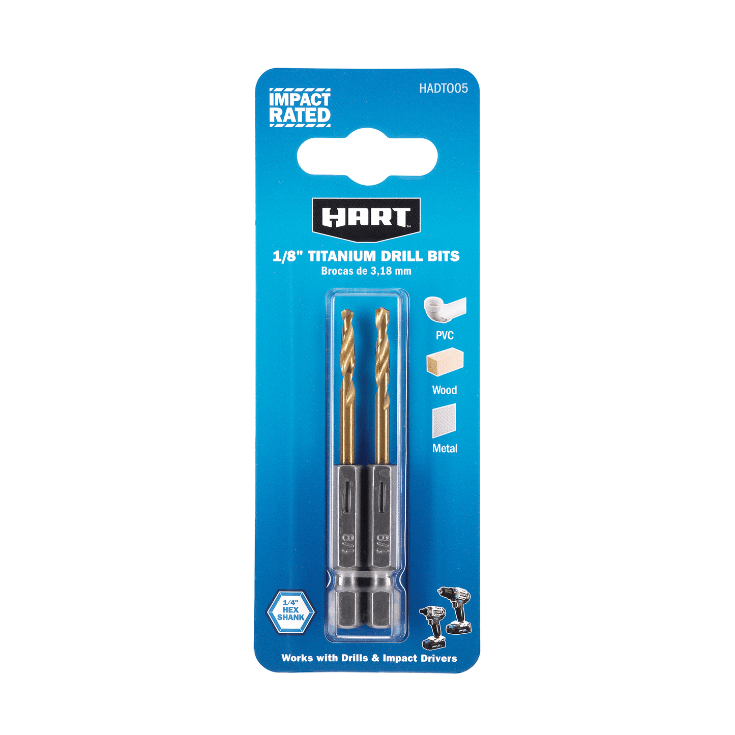 2 PC 1/8" Titanium Drill Bits