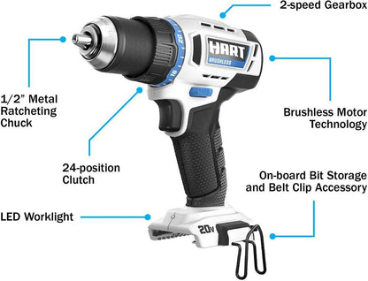 20V 1/2" Brushless Drill/Driver (Battery and Charger not Included)