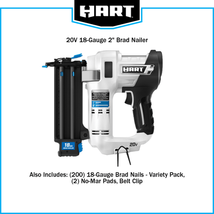20V 18GA 2" Cordless Brad Nailer (Battery and Charger Not Included)