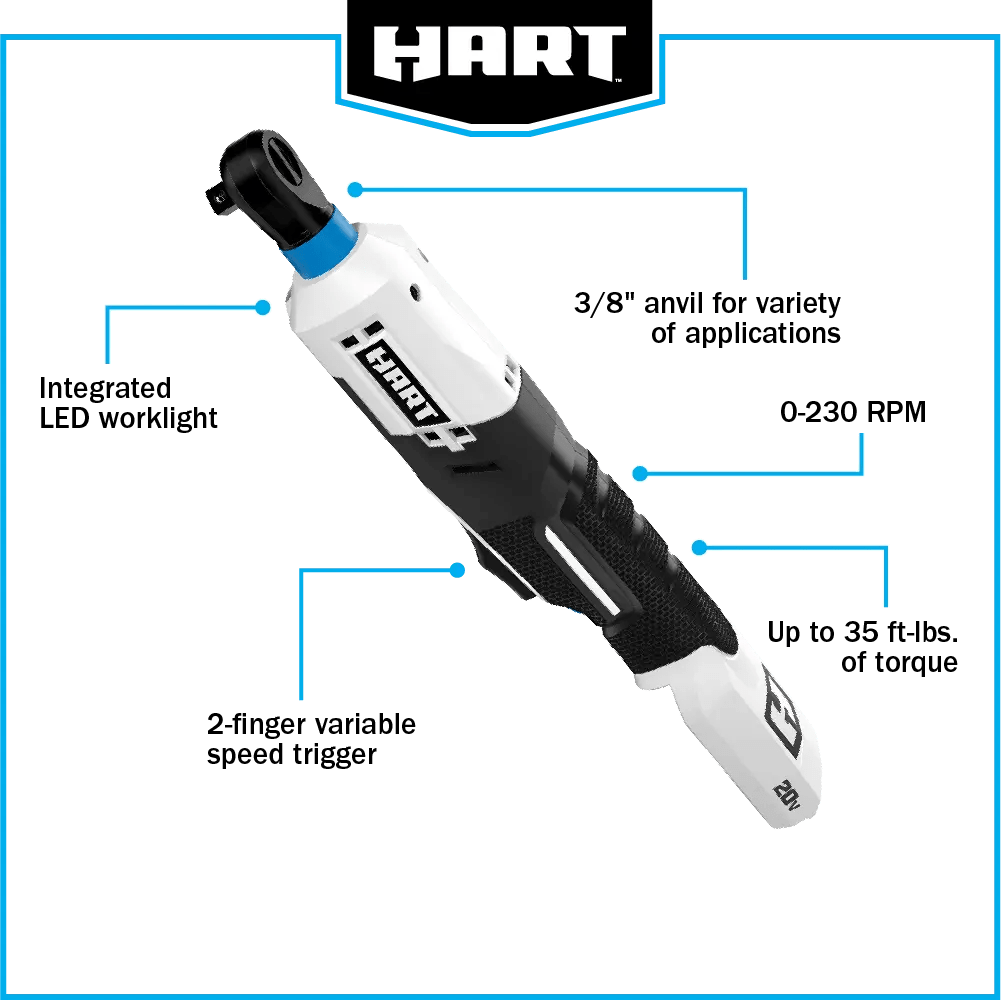 20V 3/8" Ratchet (Battery and Charger Not Included)