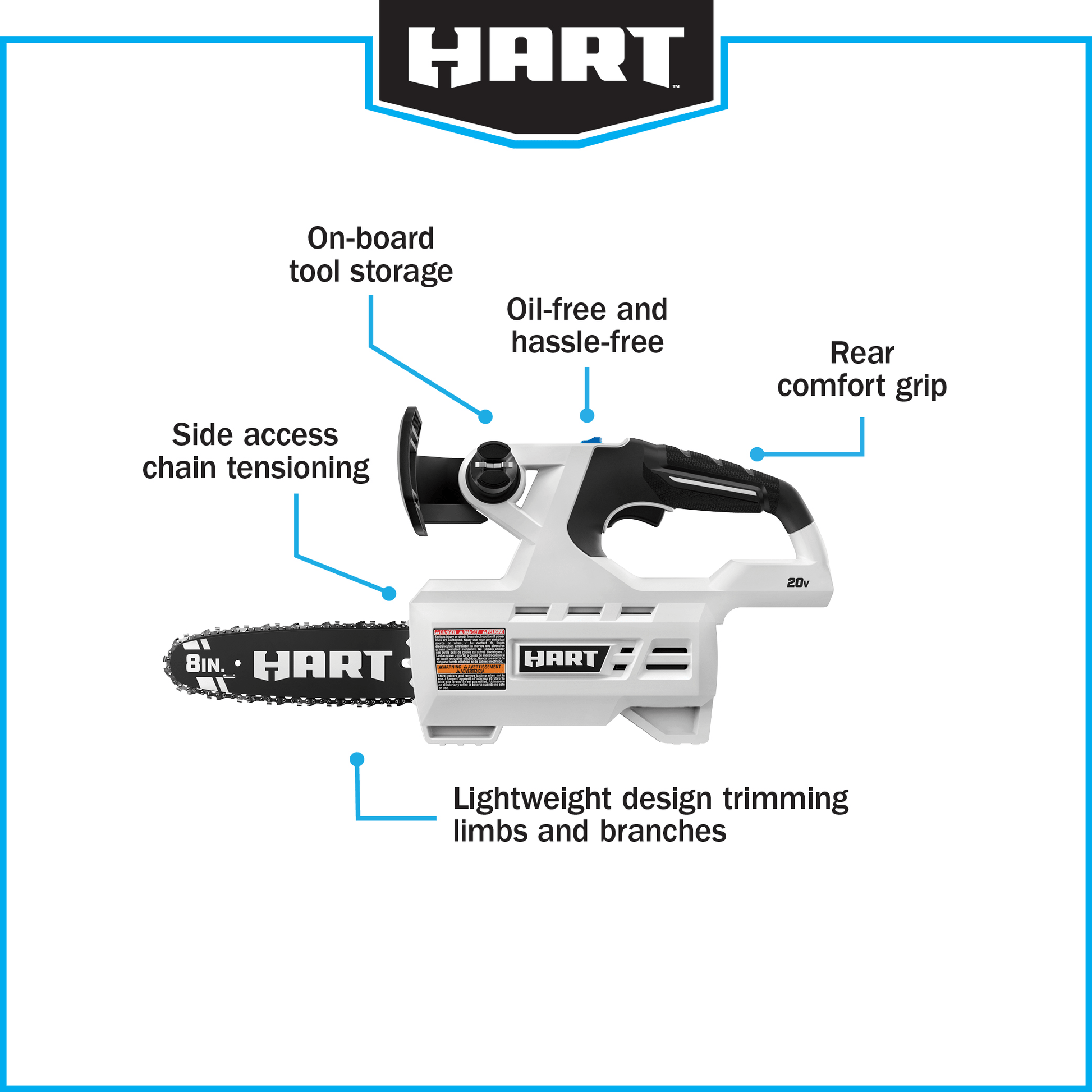 20V 8" Pruning Chainsaw (Battery and Charger Not Included)