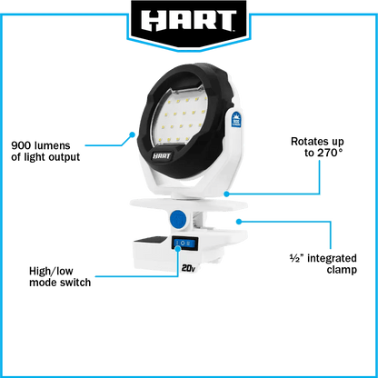 20V Cordless LED Clamp Light (Battery and Charger Not Included)