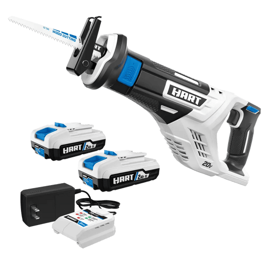 20V Reciprocating Saw with 2-Pack 2Ah Battery and Charger Starter Kit Bundle