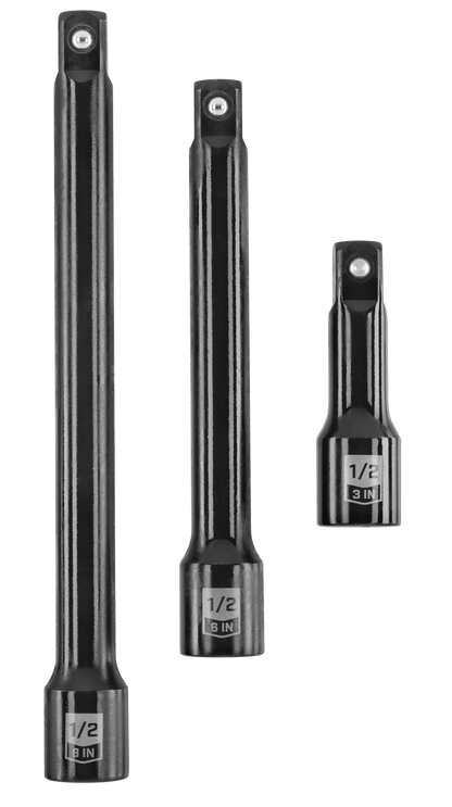 3 PC. 1/2" Drive Impact Extension Bar Set