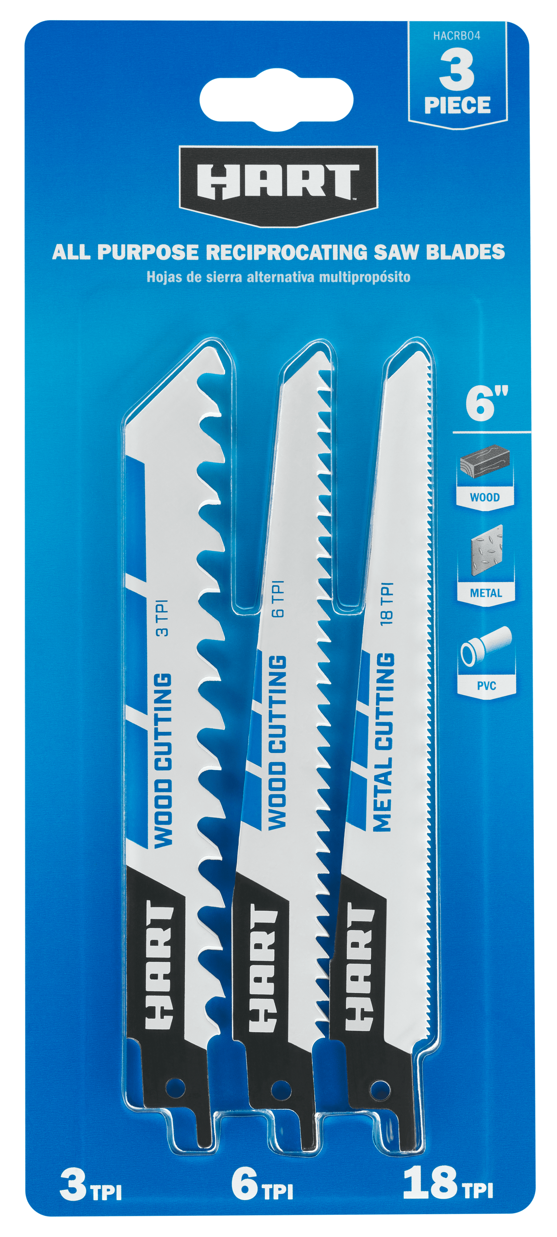 3 PC. All Purpose Reciprocating Saw Blades