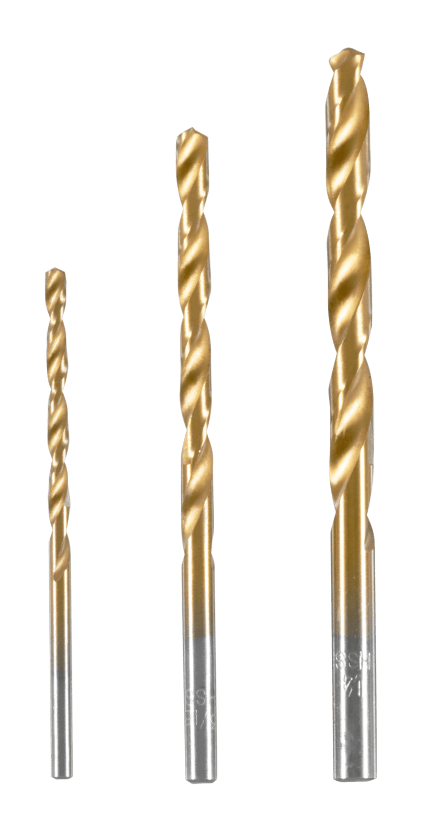 3 PC. Titanium Drill Bit Set (1/8", 3/16", 1/4")