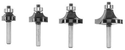 4 PC. Roundover Router Bit Set