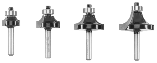 4 PC. Roundover Router Bit Set