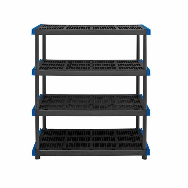 4-Tier Heavy-Duty 20"x 48" Interlocking Plastic Shelving