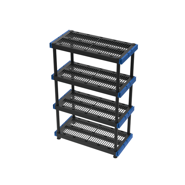 4-Tier Heavy-Duty 20"x 48" Interlocking Plastic Shelving