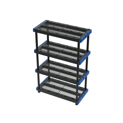 4-Tier Heavy-Duty 20"x 48" Interlocking Plastic Shelving