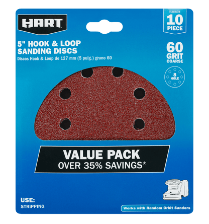 5" Hook & Loop Sanding Discs - 60 Grit