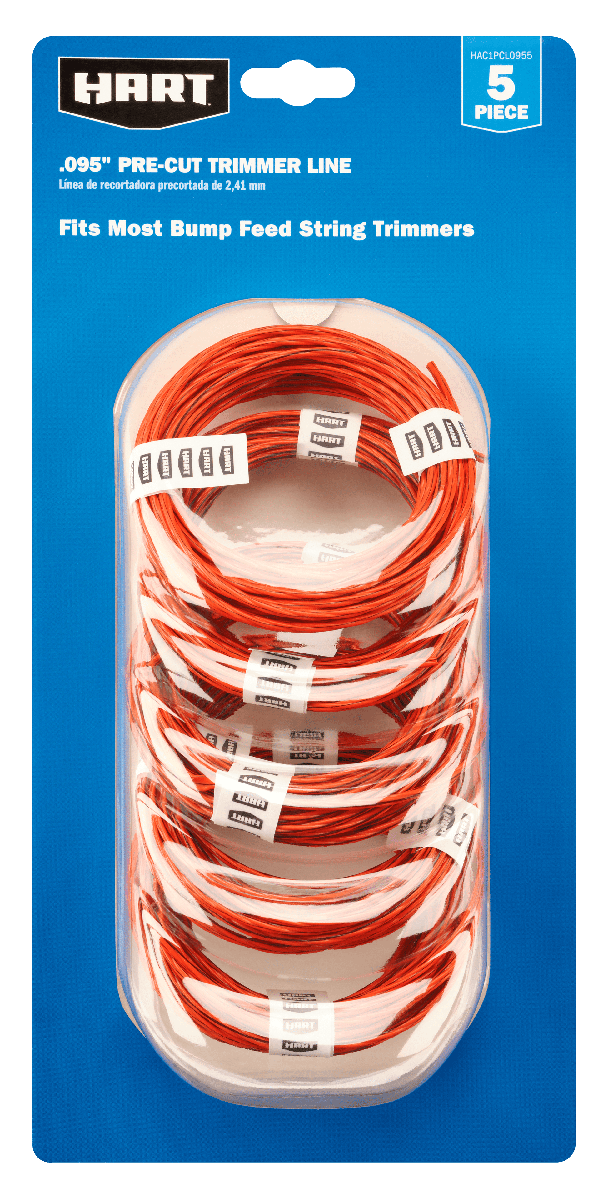 5PK Pre-cut .095" String Trimmer Line