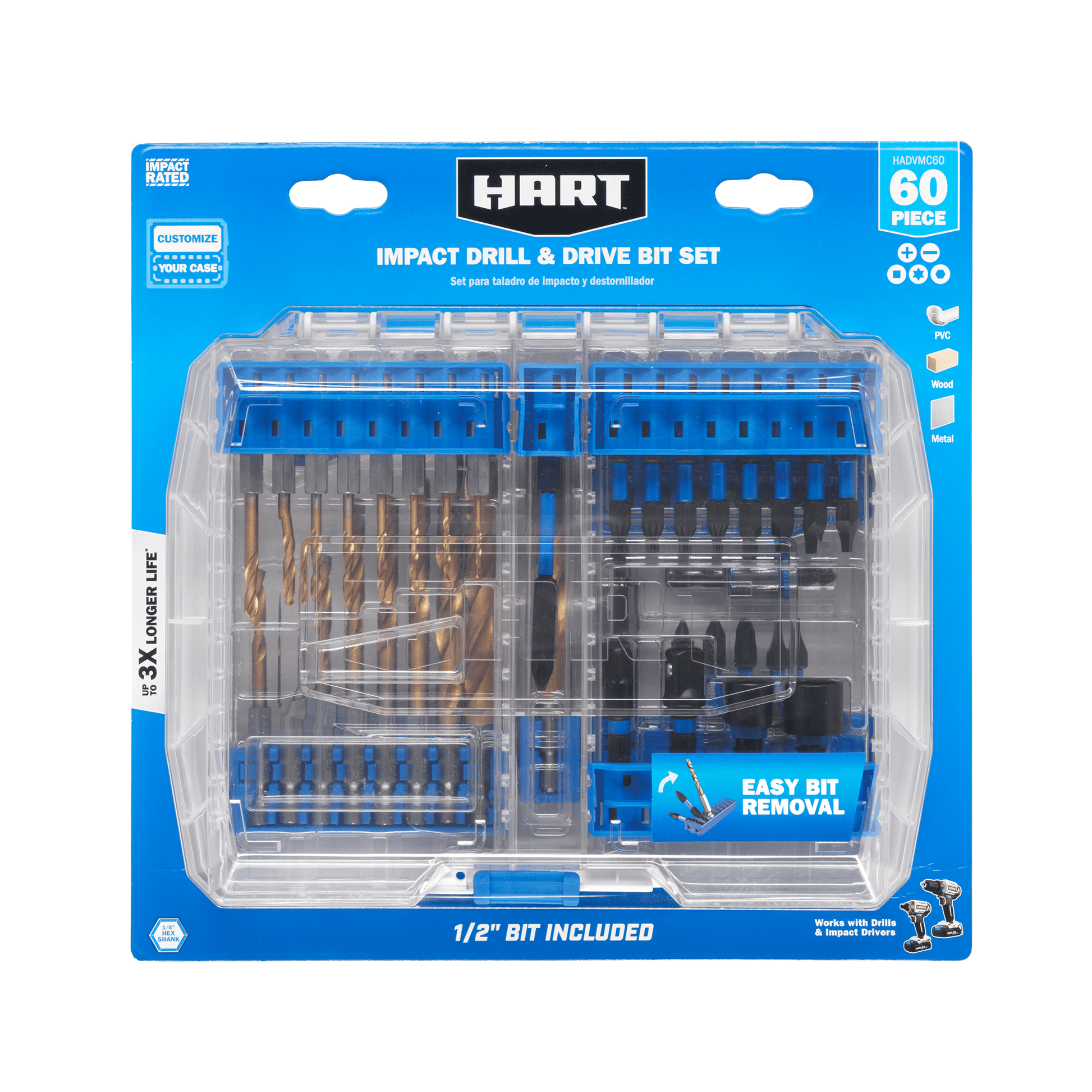 60PC. Impact Drill & Drive Bit Set