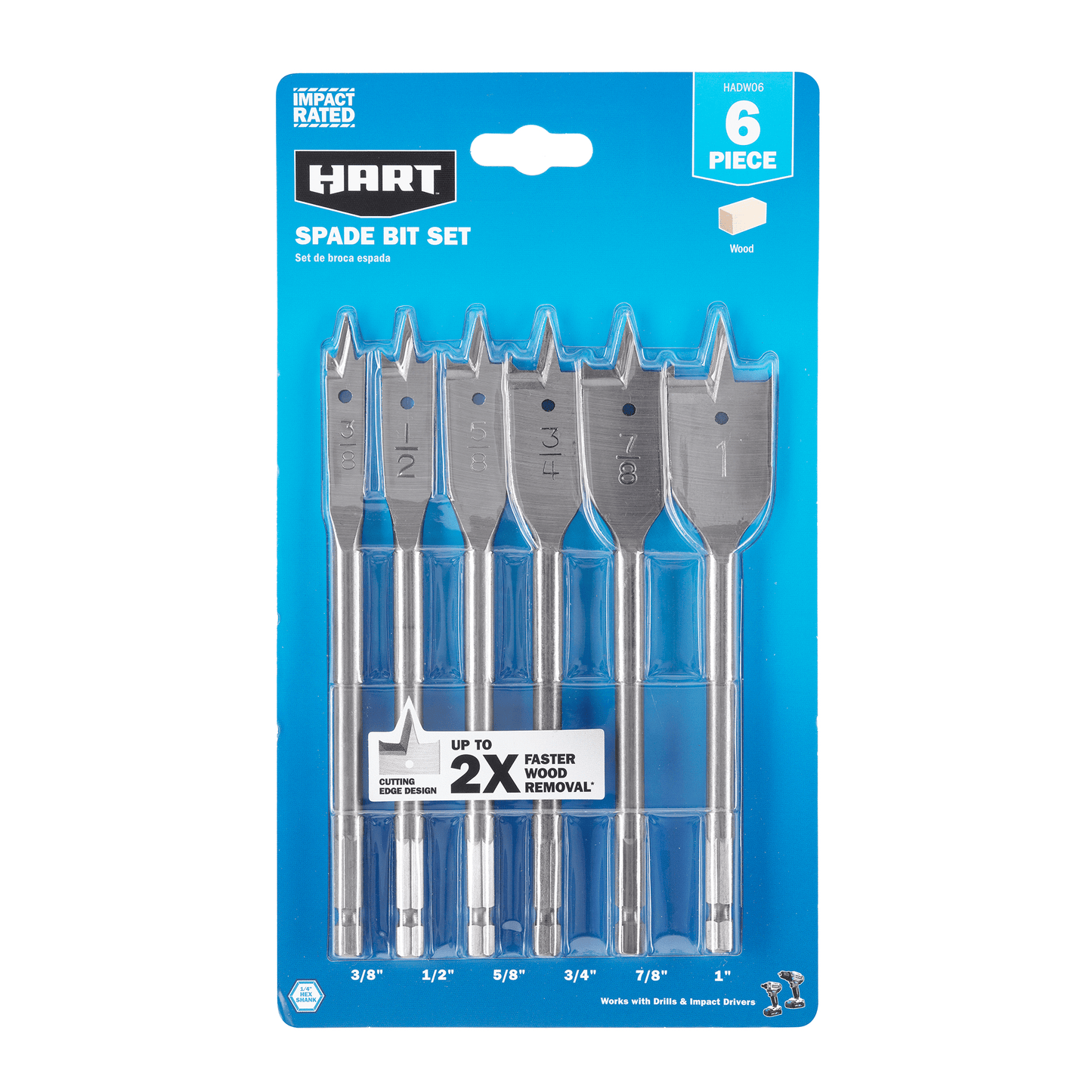 6pc Spade Bit Set