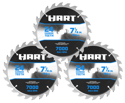 7-1/4" 24T Miter Saw Blades - 3 Pack