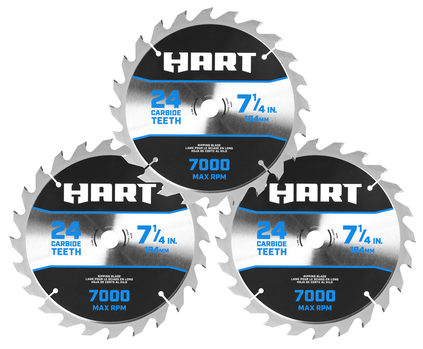 7-1/4" 24T Miter Saw Blades - 3 Pack