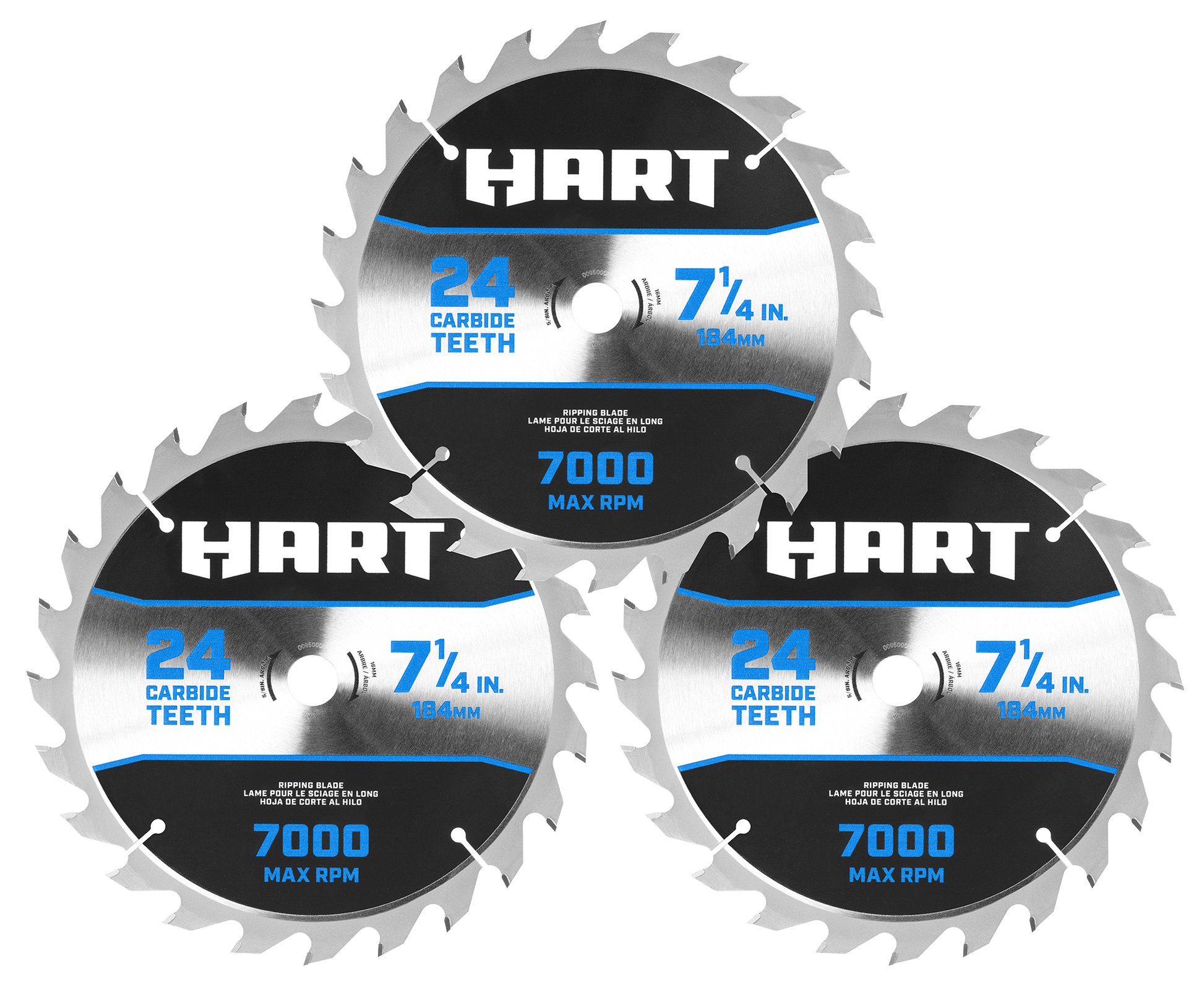 7-1/4" 24T Miter Saw Blades - 3 Pack