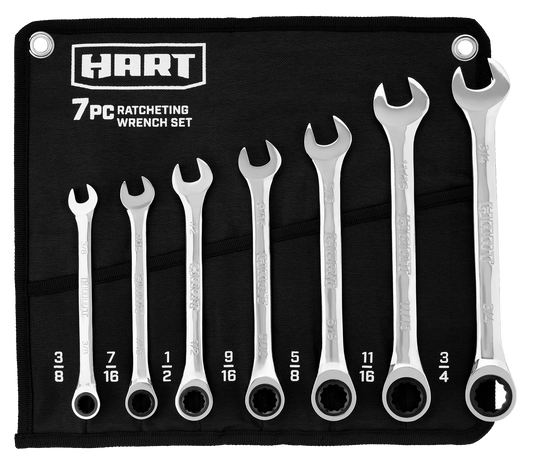 7 PC SAE Ratcheting Wrench Set